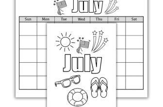 July Calendar and Coloring Page | Free Printable