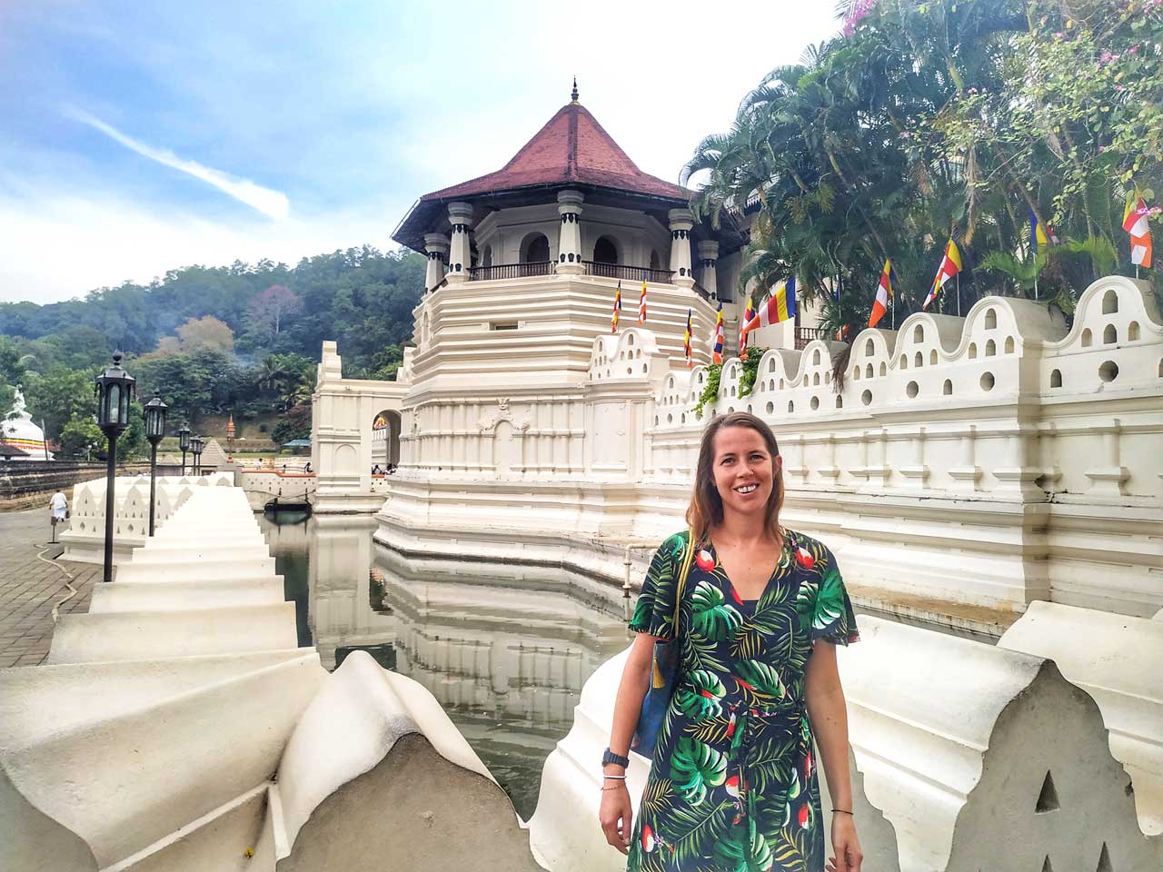 anna at the temple of the tooth in kandy sri lanka