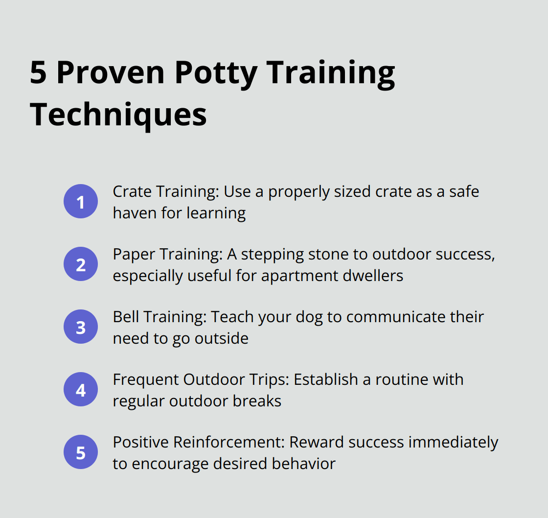 Ordered list of five proven potty training techniques for dogs - tips for potty training a dog