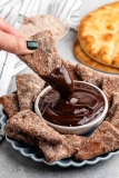 Baked Churro Chips with Chocolate Ganache Dip
