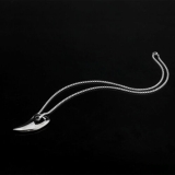 Jewelry Men’s Black Steel Wolf Tooth Pendant Necklace with Chain for gift