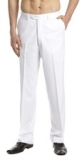 CONCITOR Men’s Dress Pants Trousers Flat Front Slacks Solid WHITE Color