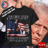 Trump Shot Butler PA Rally Assassination T-Shirt Fight Fight Punisher 2024 NEVER