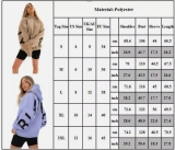 Letter Oversized Hoodies Womens Long Sleeve Sweatshirt Hooded Jumper🍓Baggy Tops