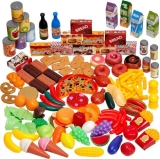 50-Piece Pretend Play Food Toy Set-Kitchen Accessories Fruits & Veggies for Kids