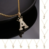 New Jewelry Pendant Necklace Cute Women Initial Letter Chain Alphabet Necklace