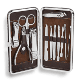 12 PIECE MANICURE PEDICURE NAIL CARE SET CUTTER CLIPPERS KIT CASE FOR MENS WOMEN