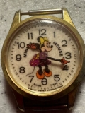 Vintage 1970 Disney Minnie Mouse Swiss Made Wind Up Watch No Band Need Battery