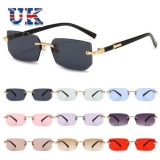 Y2K Rimless Rectangle Sunglasses UV400 Protection Eyewear  for Women & Men