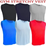 MENS GYM VEST TRAINING TANK POLY TOP SUMMER SLEEVELESS STRETCHY PREMIUM RRP24.99