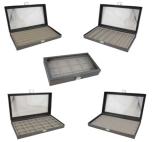 Clear Top Display Case & Grey Insert – Shop Stall Coin Jewellery Presentation