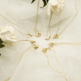 Initial Letter Women Crown Pendant Necklace Gold Alphabet  Fashion Jewelry