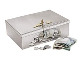 Stainless Steel Locker/Jewellery Box/Cash Box ( Size 10 inch, Silver )