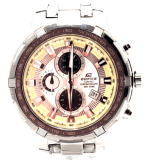 Casio Edifice Chronograph Stainless Steel Watch – Silver And Cream Colour