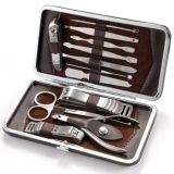 12 PCS Nail Cutter  Set Manicure Pedicure Care Kit Case Clippers For Mens Ladies