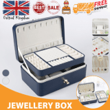 Portable Jewellery Box Organizer Travel Boxes Jewelry Ornaments Storage Case UK