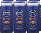 6 x 400ml NIVEA MEN Sport Shower Gel Refreshing Body Wash Lime Scent
