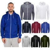 Plain Mens American Fleece Zip UP Hoody Jacket Soft Sweatshirt Hooded Hoodie Top