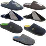 DUNLOP MENS SLIPPERS MEMORY FOAM COMFY SOFT MULES SLIP ON HOUSE COSY WARM SHOES