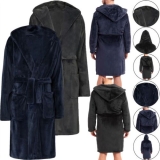 Ex-M&S Mens Dressing Gown Hooded Snuggly Luxury Thermal Fluffy Soft Cozy Robes