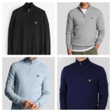 Lyle and Scott Men Jumper Quarter Zip 1/4 Half Zip Jumper Sweater