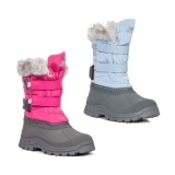 Trespass Girls Snow Boots Waterproof Insulated Grey Shoes with Fur Stroma II