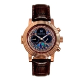 Heritor Automatic Legacy Leather Band – Rose Gold – Brown Strap RRP £859
