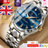 Men’s Quartz Watches 3 ATM Waterproof Luminous Date Stainless Steel Wristwatches