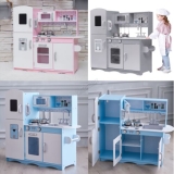 GALACTICA Wooden Pretend Play Kitchen W/ Utensil Toy Kids Cooking Role Play Set