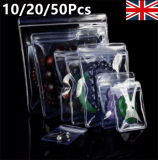 10-50X Thicken PVC Zipper Bags Clear Anti-oxidation Plastic Jewelry Pouches UK