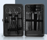 18 PC Mens Pro Steel Manicure Nail Clipper Set Male Pedicure Travel Grooming Kit