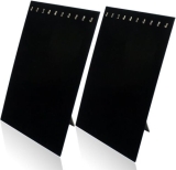 Necklace Chain Stand 2x – Velvet Jewellery Holder Shop Display Bust Set Black