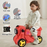 Kids Ride On  Suitcase with Wheels Hand Luggage Cabin Trolley Travel Bags,Red