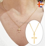 18K Gold Plated Holy Crucifix Cross Chain Pendant Necklace Stunning Jewellery