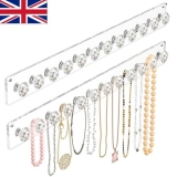 Wall Mount Necklace Holder Acrylic Jewelry Organizer Necklace Hangers Women