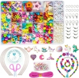 Beads for Jewellery Making Kit for Kids & Girls – 800Pcs Alphabet DIY Pop Beads