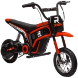 HOMCOM 24V Kids Electric Motorbike with Twist Grip Throttle, Music, Horn – Red