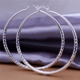 925 Sterling Silver Big Hoop Ear Stud Earrings Wedding Jewelry UK Seller