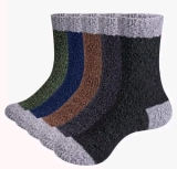 OUYJIA 5 Pairs Men’s Fluffy Socks Cozy Soft Plush Socks Fuzzy Winter Sleep…