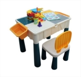 Kids Table & Chair Desk Set Childrens Activity Play & Build  Bricks