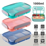 Bento Box Lunch Box for Kids Adults with 4 Compartments,1000ml Meal Food Storage
