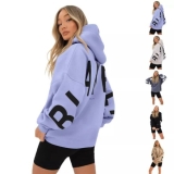 Letter Ladies Hoodies Womens Long Sleeve Sweatshirt Hooded Jumper BaggyTops