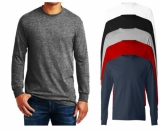 River Road Mens Long Sleeve Plain T-shirt Cuffs 100% Cotton Premium Casual Tee