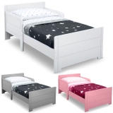 Classic Wooden Toddler Kids Bed Safety Side Guard Rail Girl Boy Junior Bedroom