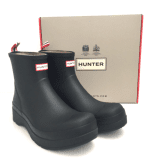 Hunter Men’s Wellington Play Short Boots Black Rubber Waterproof Logo New F1