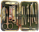 15 Piece Manicure Pedicure Nail Clippers Care Set Cutter Kit Case Mens Women