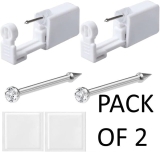 2 Pk Disposable Sterile Nose Piercing Kit Tool with Stud Painless Jewellery Ear
