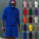 Men Jogger Sets Long Sleeve 2 Piece Outfits Mens Hooded Workout Baggy Drawstring