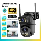 Wireless IP 4K Camera WIFI Outdoor CCTV PTZ Smart Home Security IR Cam Dual Lens