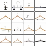 WOODEN METAL CLIP COAT|TROUSER|SKIRT|DRESS|SUIT|GARMENTS|CLOTHES WARDROBE HANGER